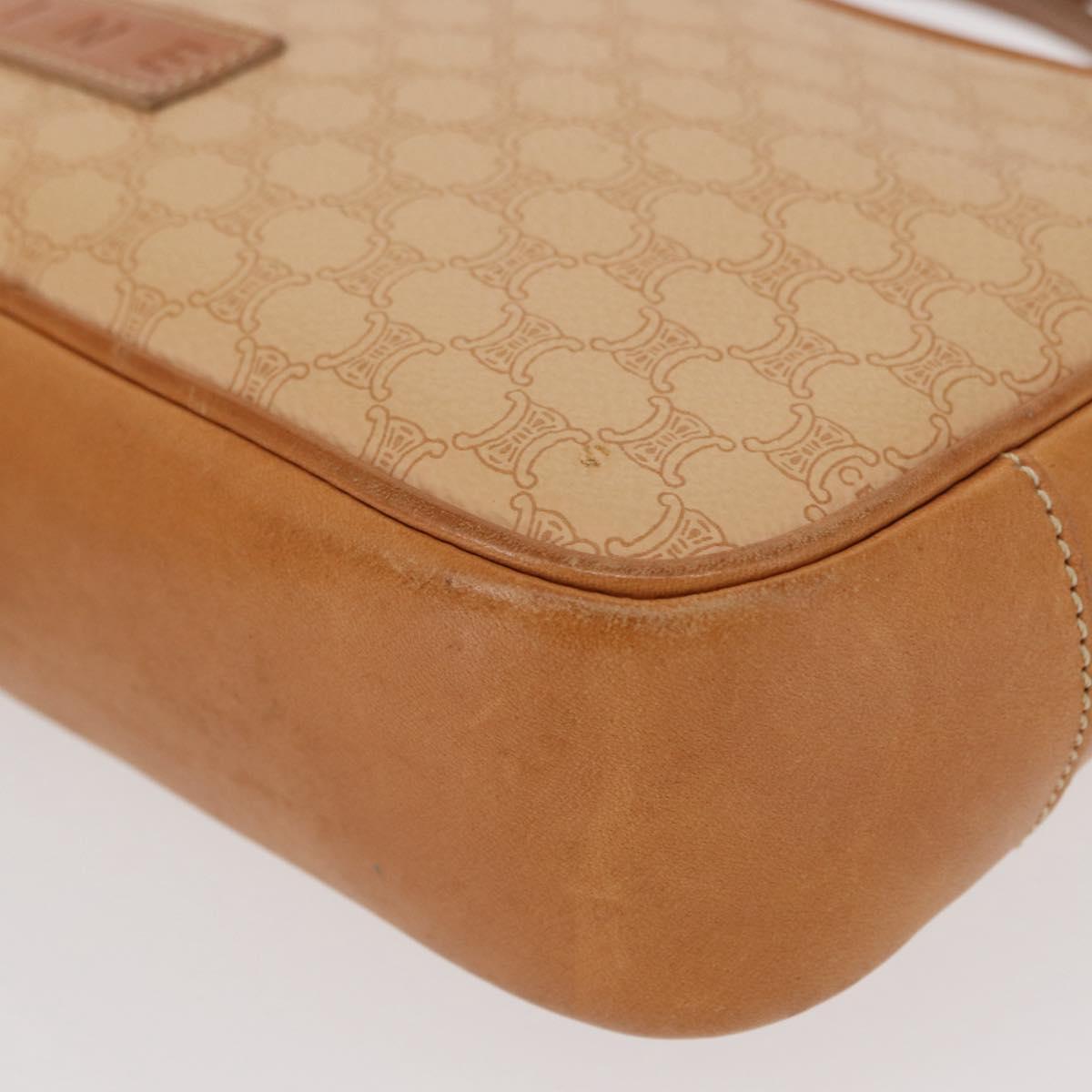 CELINE Macadam Canvas Hand Bag PVC Beige Gold Auth 151669