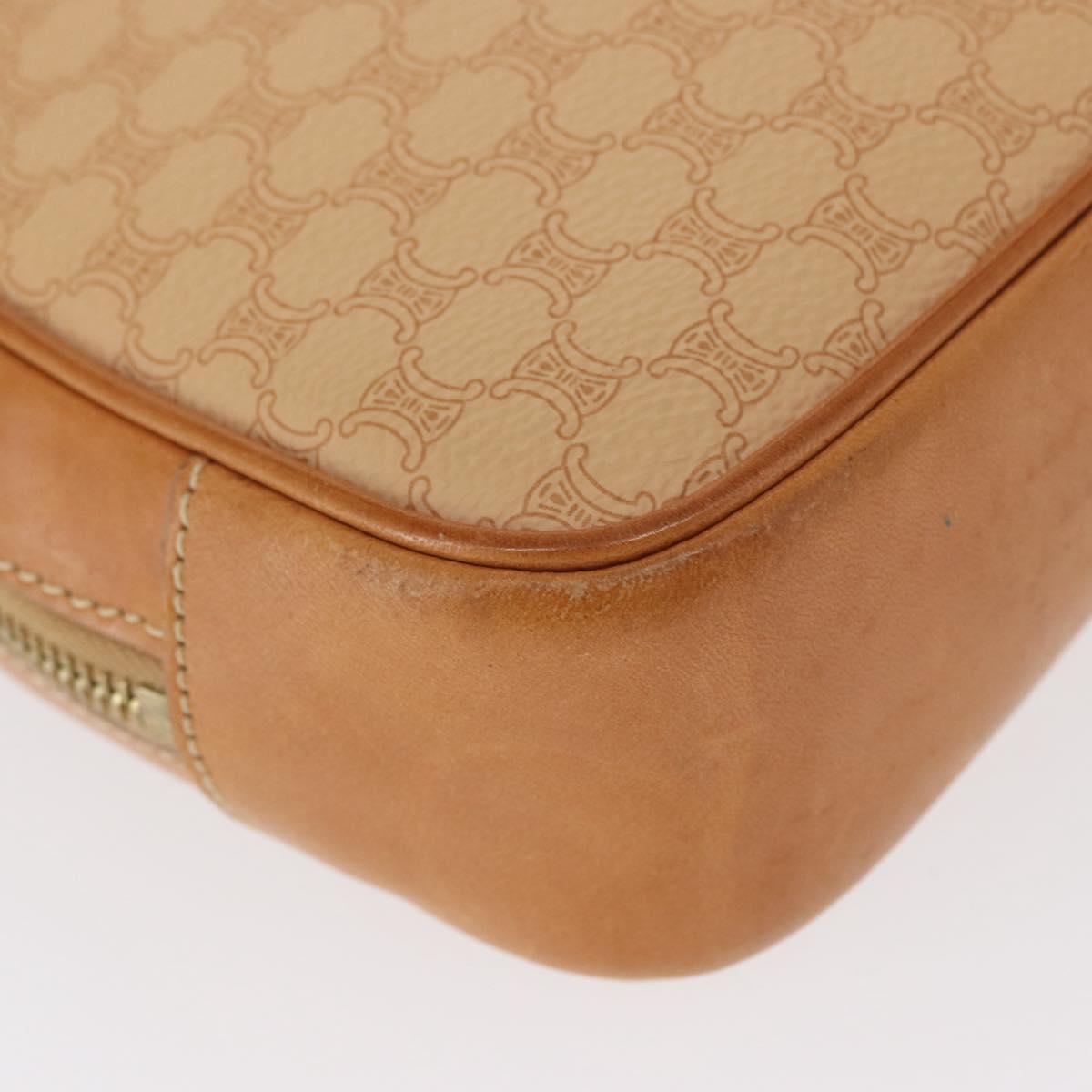 CELINE Macadam Canvas Hand Bag PVC Beige Gold Auth 151669