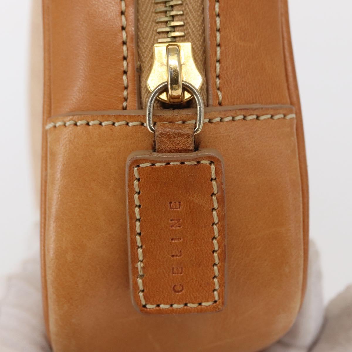 CELINE Macadam Canvas Hand Bag PVC Beige Gold Auth 151669