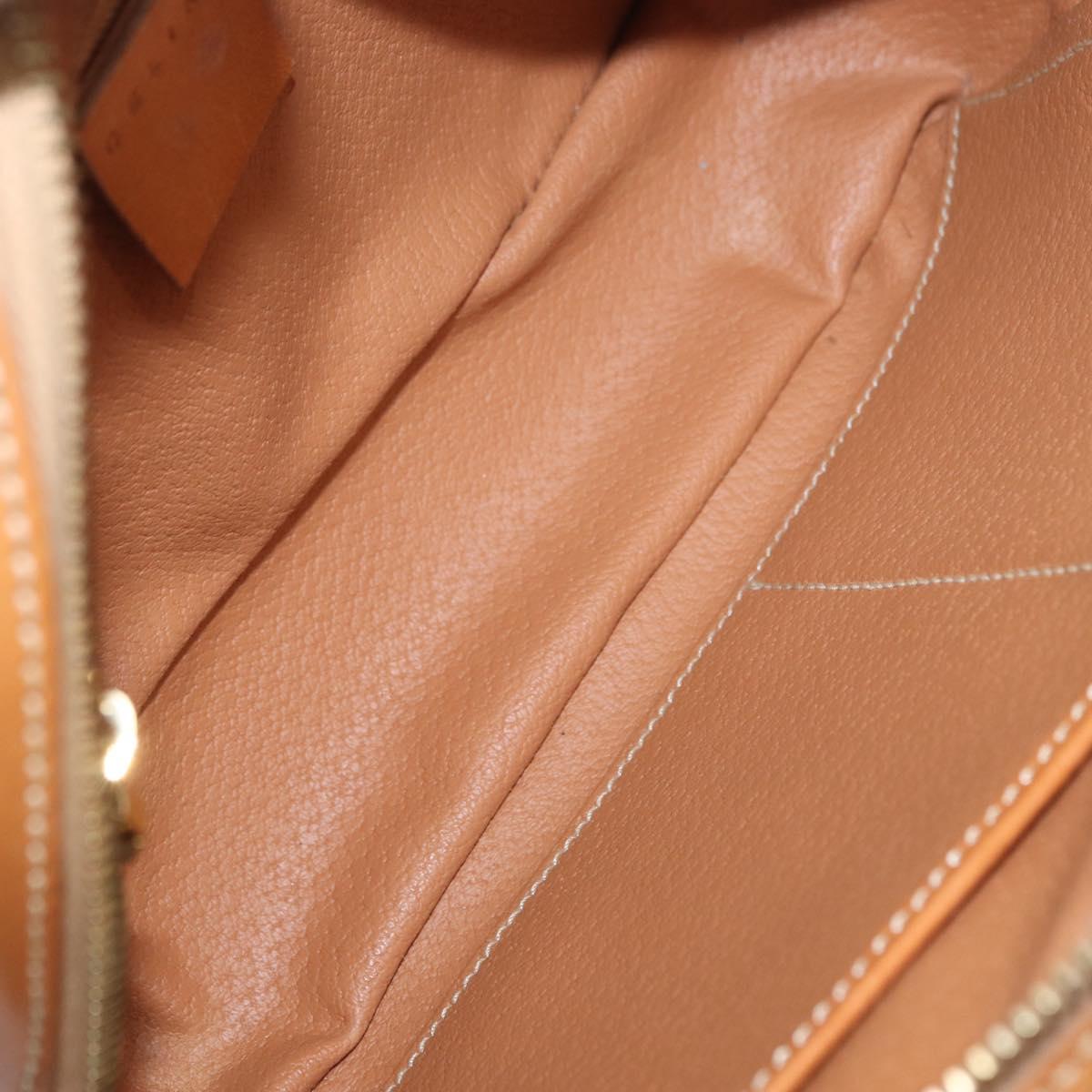 CELINE Macadam Canvas Hand Bag PVC Beige Gold Auth 151669