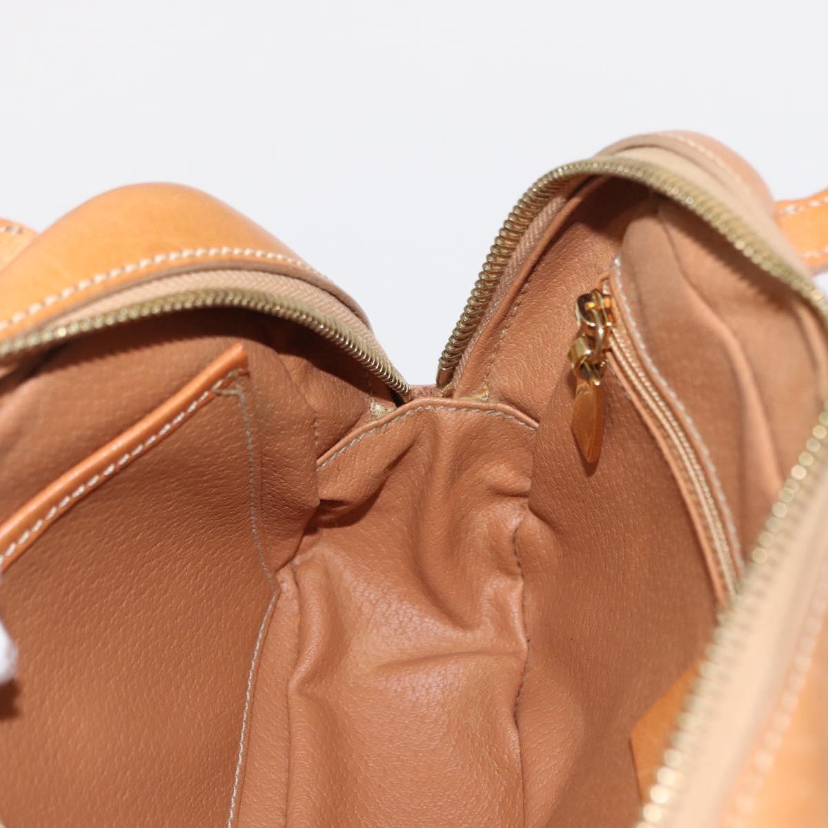 CELINE Macadam Canvas Hand Bag PVC Beige Gold Auth 151669