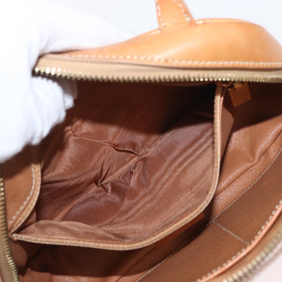 CELINE Macadam Canvas Hand Bag PVC Beige Gold Auth 151669