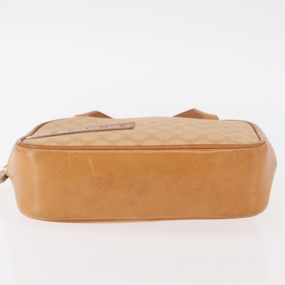 CELINE Macadam Canvas Hand Bag PVC Beige Gold Auth 151669