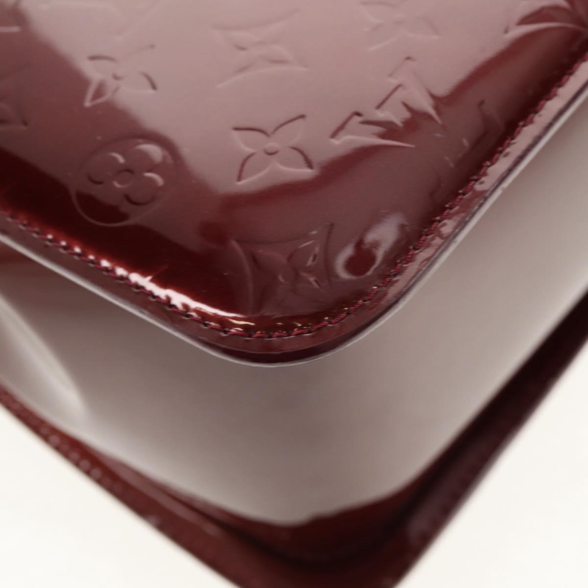 LOUIS VUITTON Monogram Vernis Romaine Hand Bag Rouge Favist M91393 Auth 151670AV