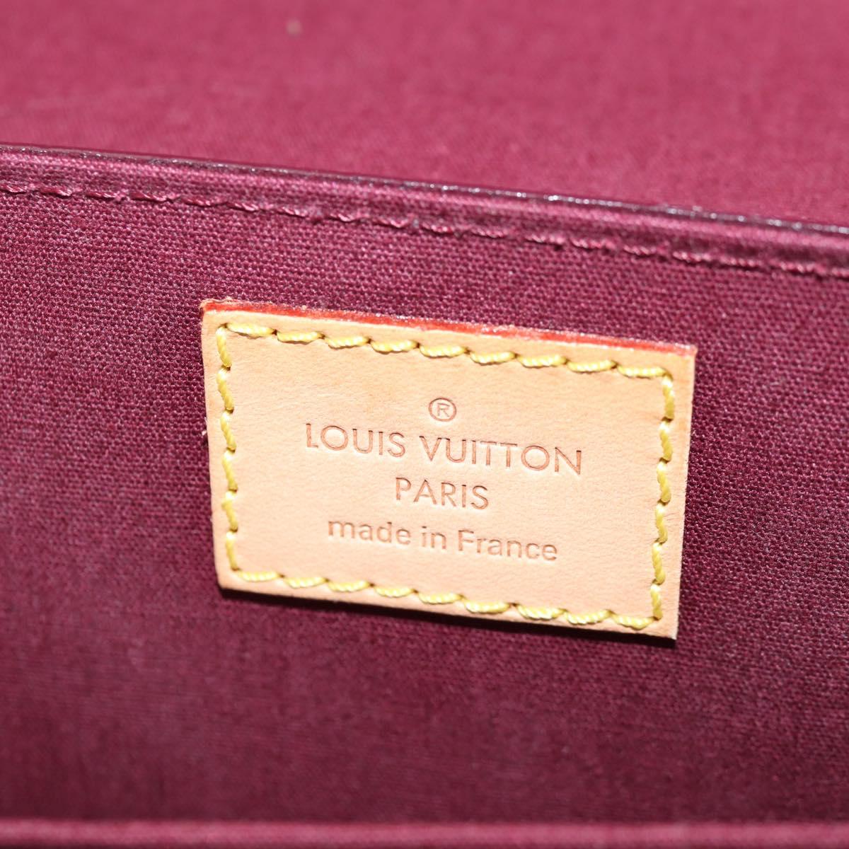 LOUIS VUITTON Monogram Vernis Romaine Hand Bag Rouge Favist M91393 Auth 151670AV