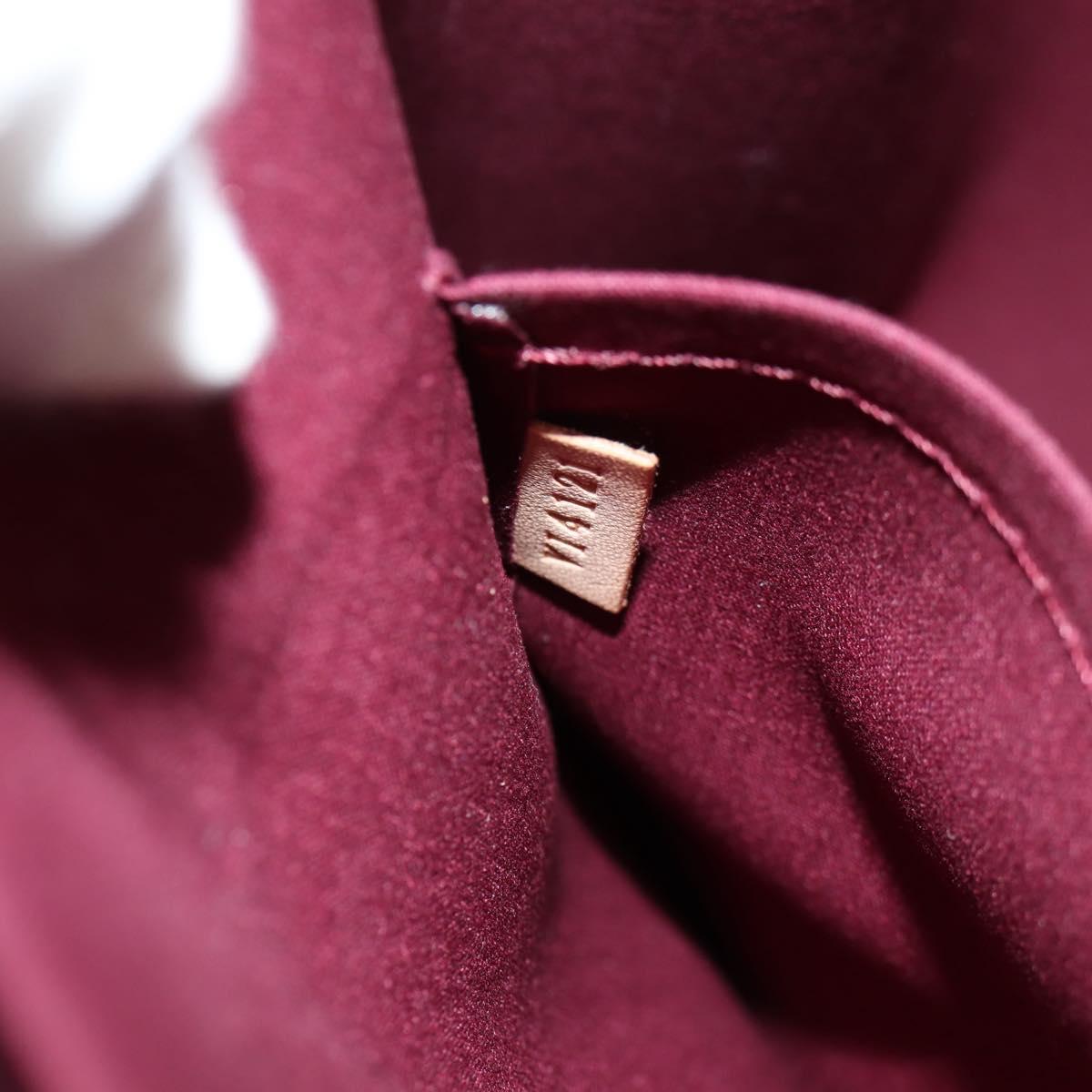 LOUIS VUITTON Monogram Vernis Romaine Hand Bag Rouge Favist M91393 Auth 151670AV