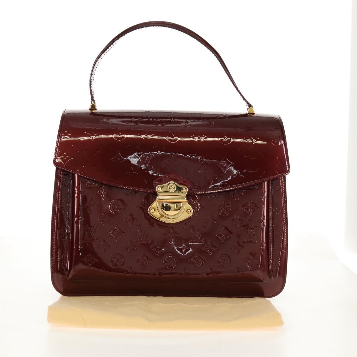 LOUIS VUITTON Monogram Vernis Romaine Hand Bag Rouge Favist M91393 Auth 151670AV