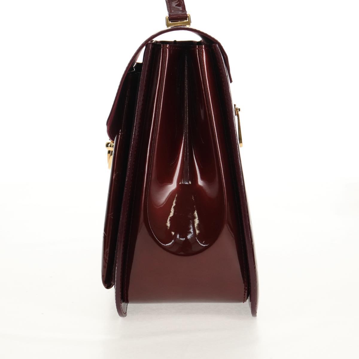 LOUIS VUITTON Monogram Vernis Romaine Hand Bag Rouge Favist M91393 Auth 151670AV