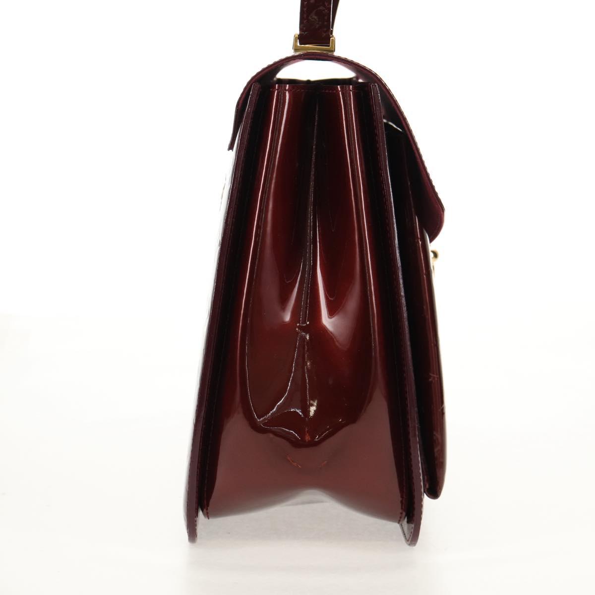 LOUIS VUITTON Monogram Vernis Romaine Hand Bag Rouge Favist M91393 Auth 151670AV