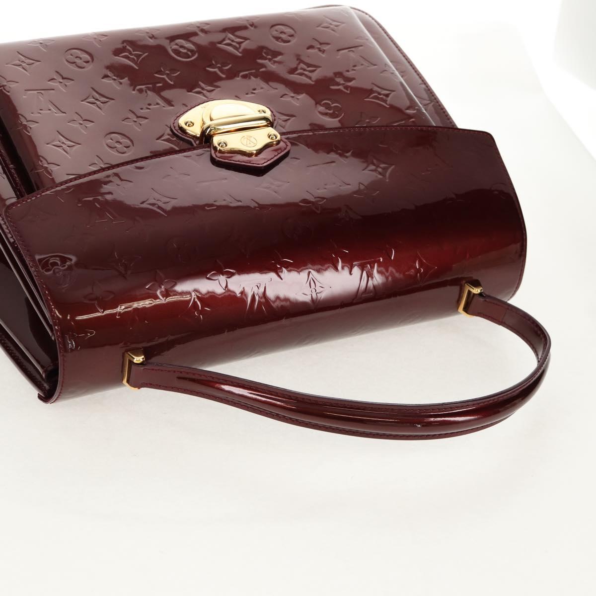 LOUIS VUITTON Monogram Vernis Romaine Hand Bag Rouge Favist M91393 Auth 151670AV