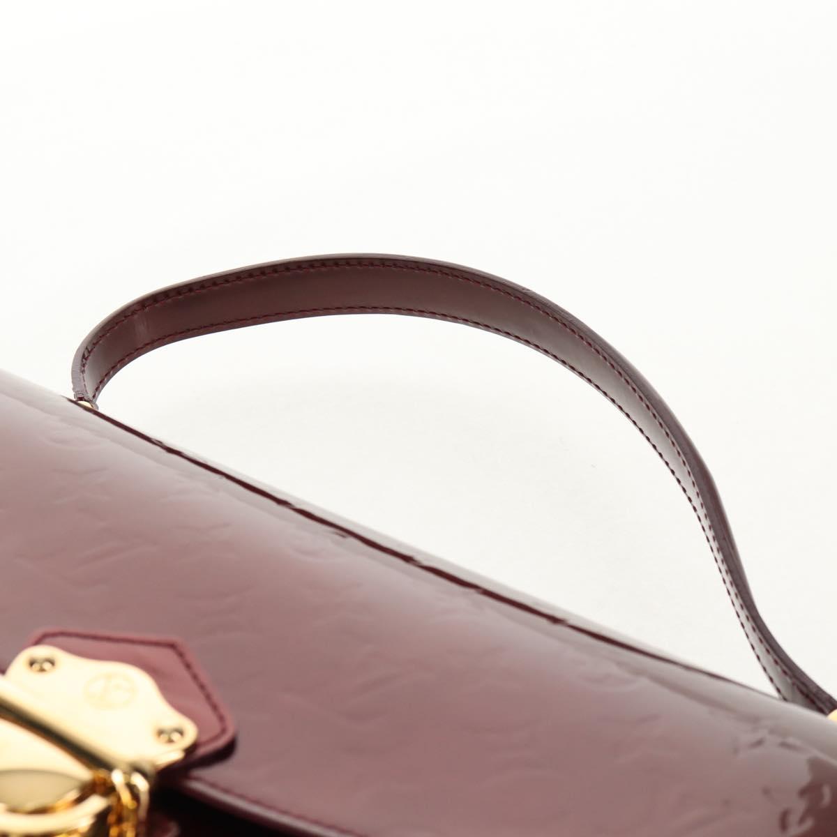 LOUIS VUITTON Monogram Vernis Romaine Hand Bag Rouge Favist M91393 Auth 151670AV