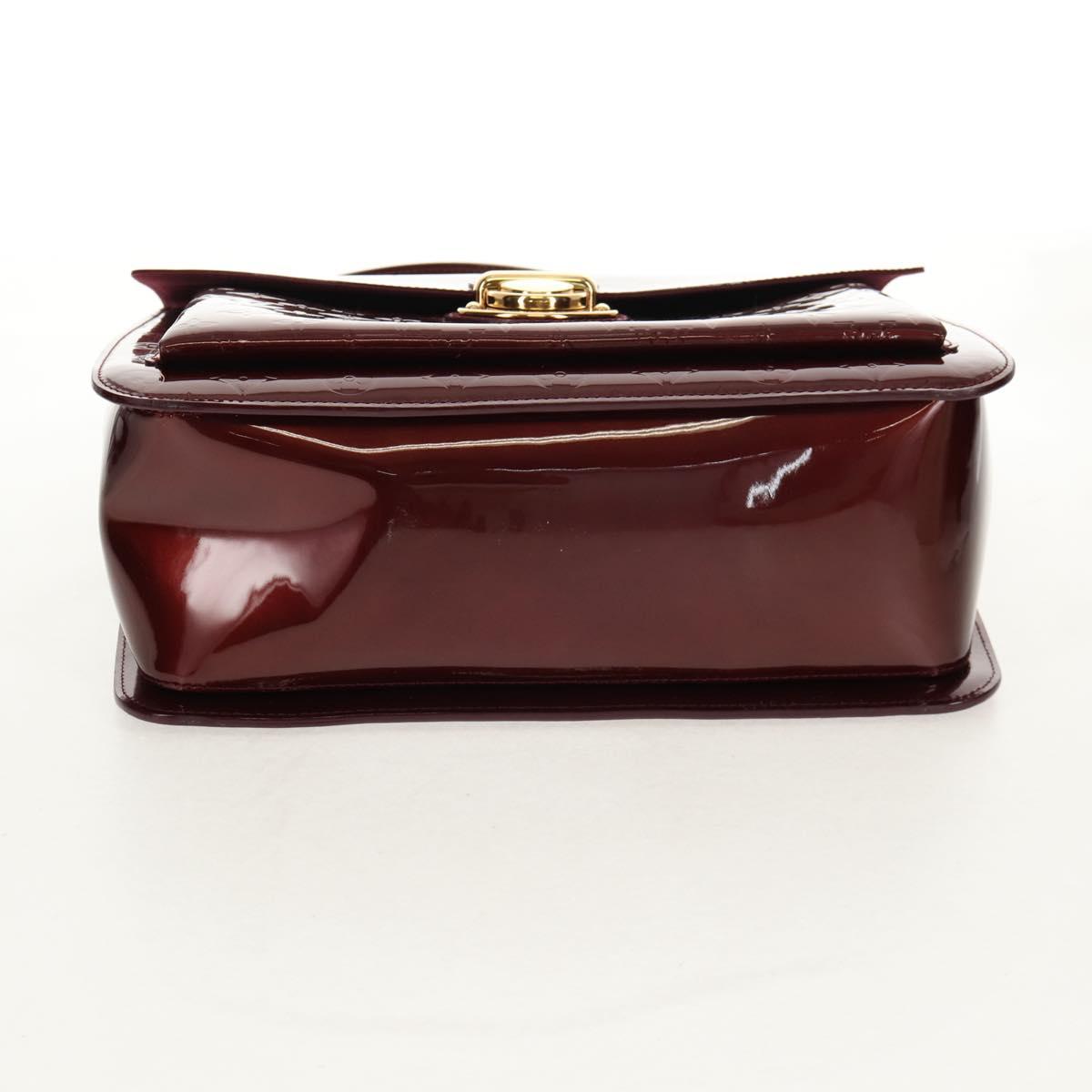 LOUIS VUITTON Monogram Vernis Romaine Hand Bag Rouge Favist M91393 Auth 151670AV