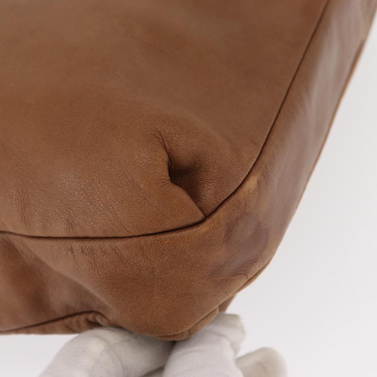 LOEWE Anagram Tote Bag Leather Brown Gold Auth 151671