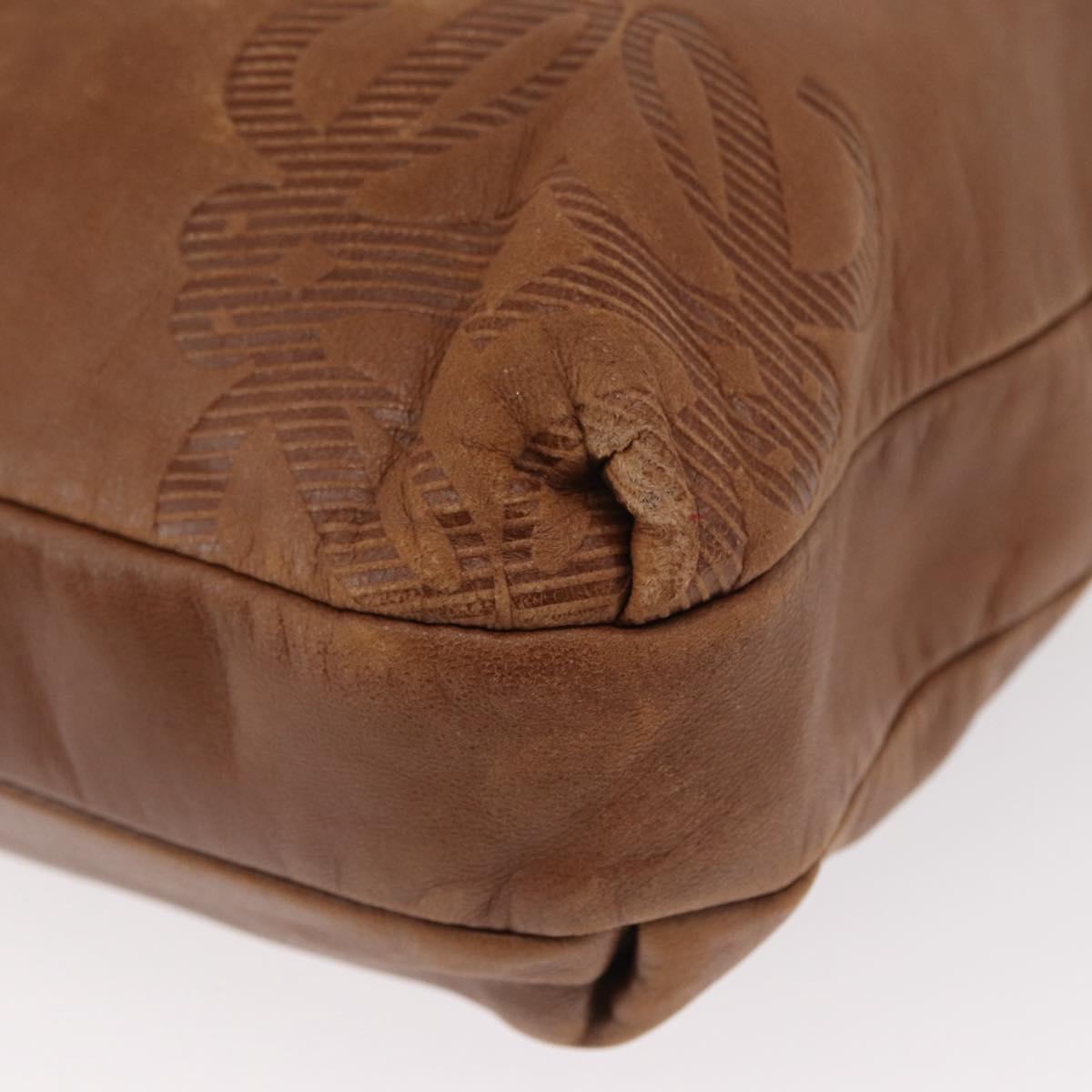 LOEWE Anagram Tote Bag Leather Brown Gold Auth 151671