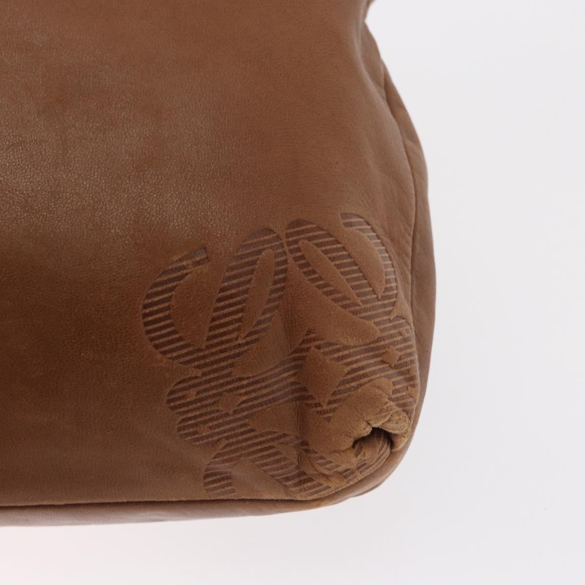 LOEWE Anagram Tote Bag Leather Brown Gold Auth 151671