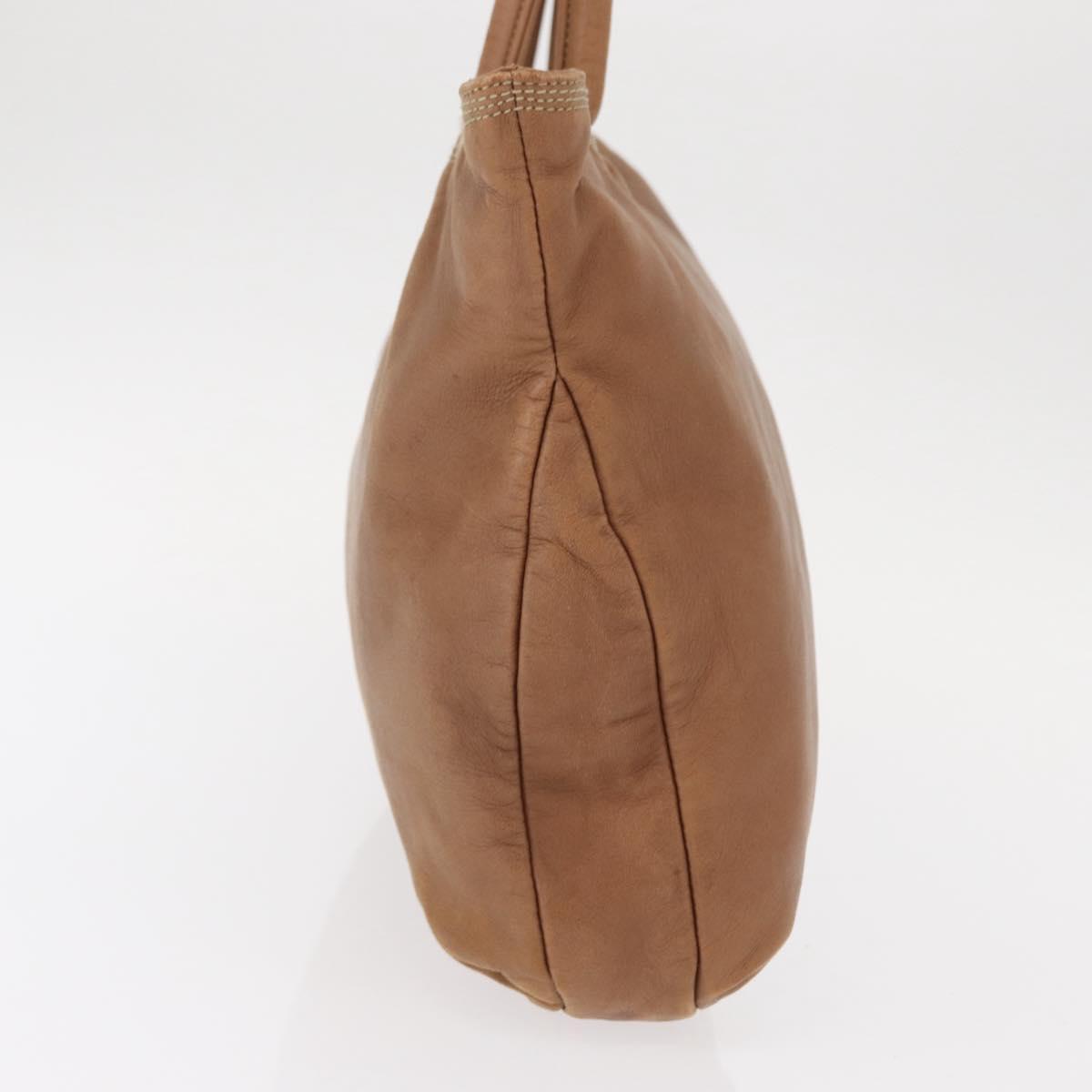 LOEWE Anagram Tote Bag Leather Brown Gold Auth 151671