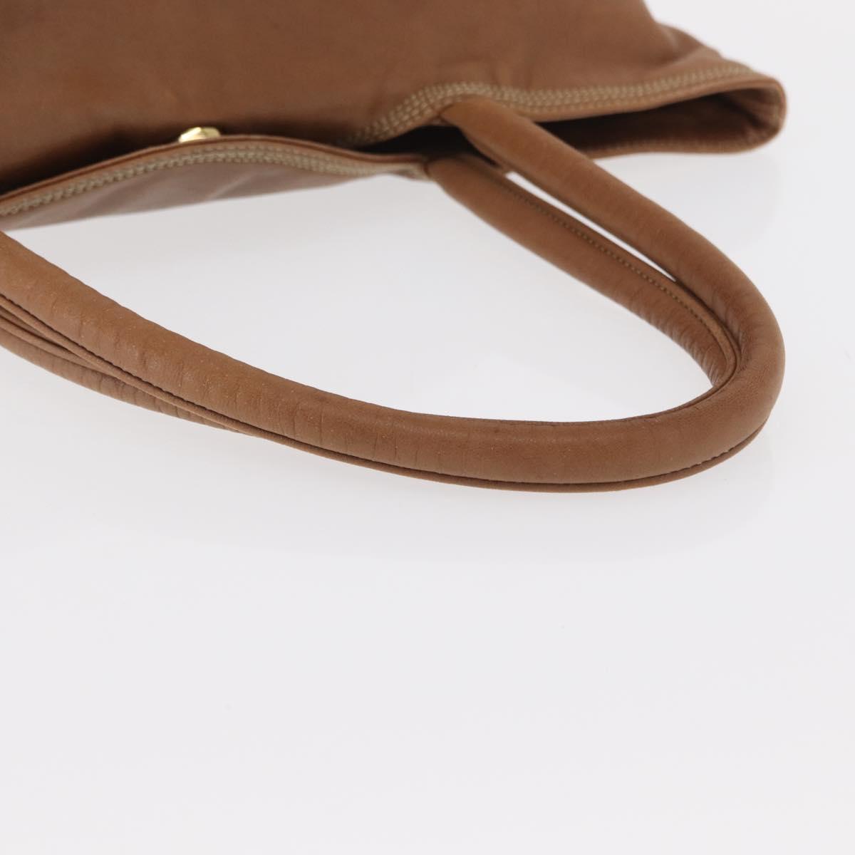 LOEWE Anagram Tote Bag Leather Brown Gold Auth 151671