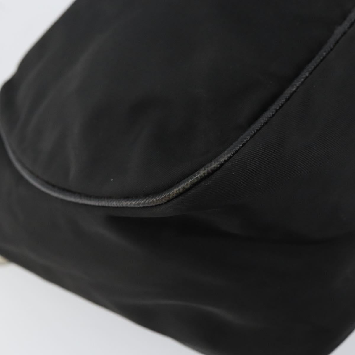 PRADA Shoulder Bag Nylon Black Silver Auth 151673