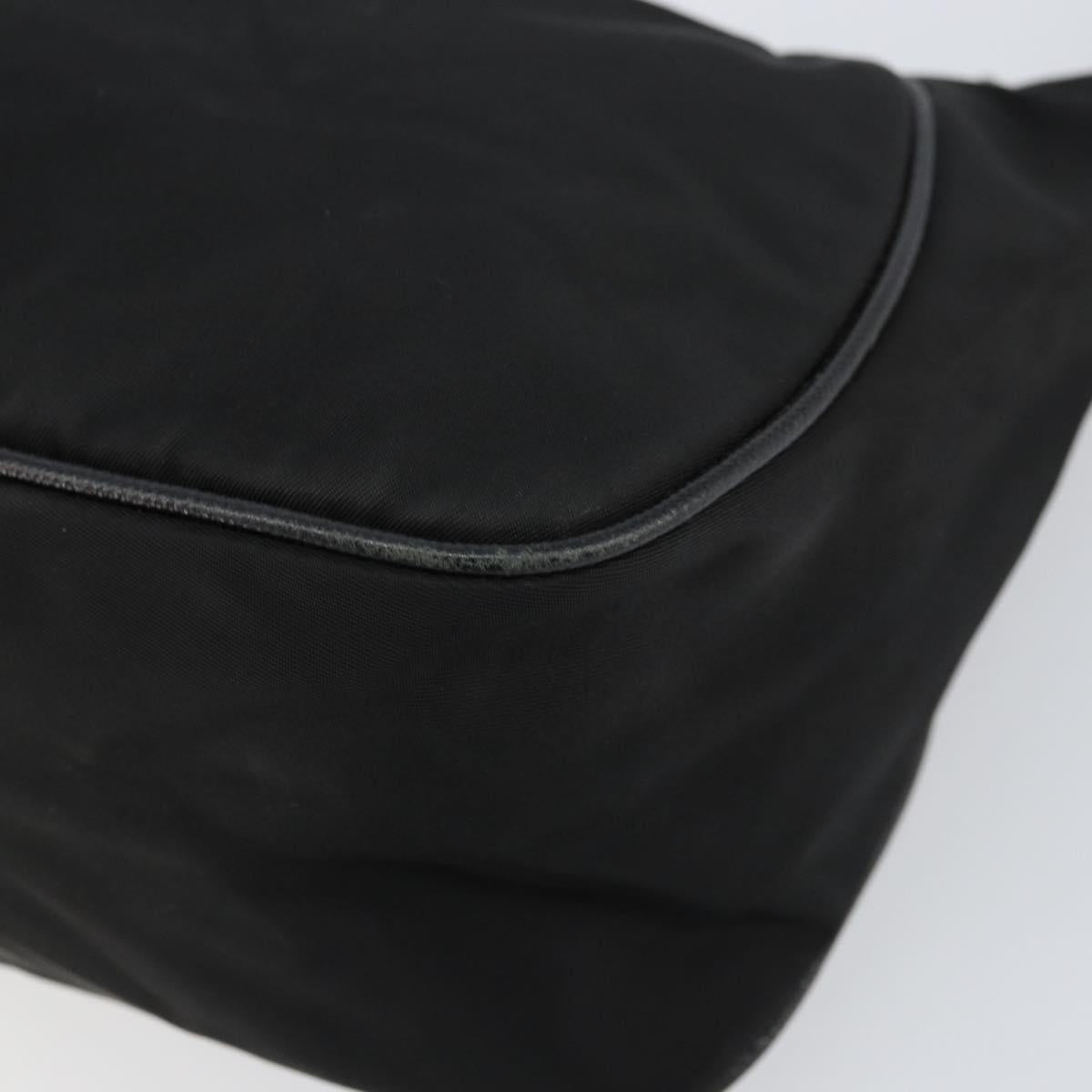 PRADA Shoulder Bag Nylon Black Silver Auth 151673