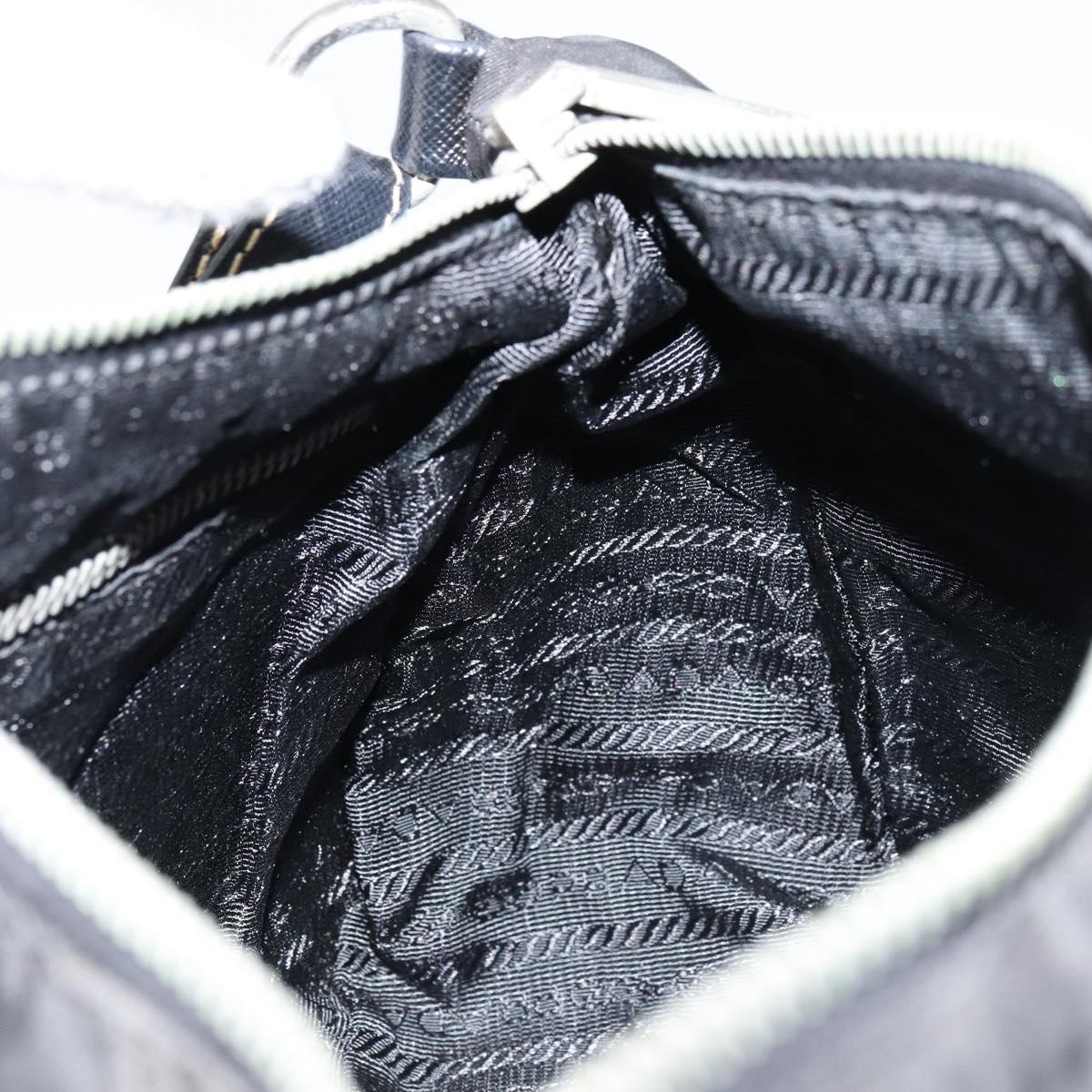 PRADA Shoulder Bag Nylon Black Silver Auth 151673