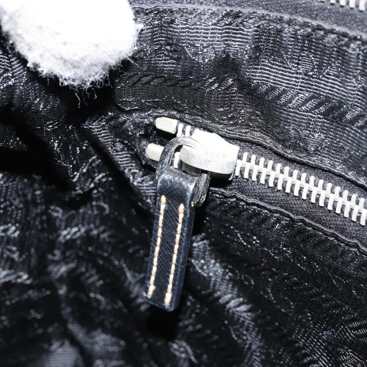 PRADA Shoulder Bag Nylon Black Silver Auth 151673
