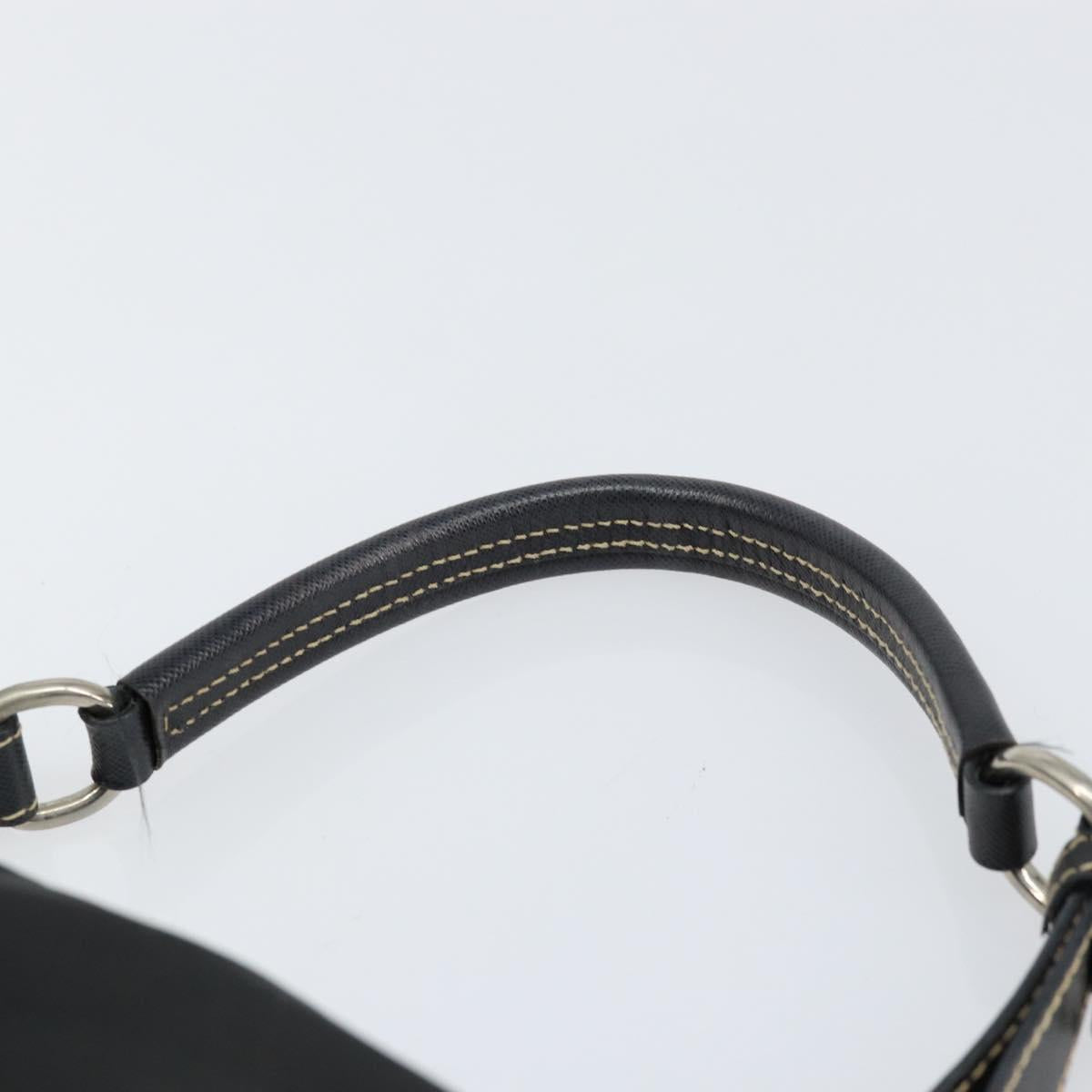 PRADA Shoulder Bag Nylon Black Silver Auth 151673