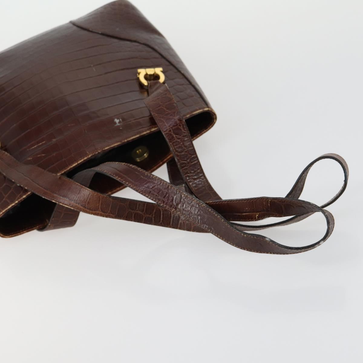 Salvatore Ferragamo Tote Bag Leather 3 Set White Pink black Auth 151677