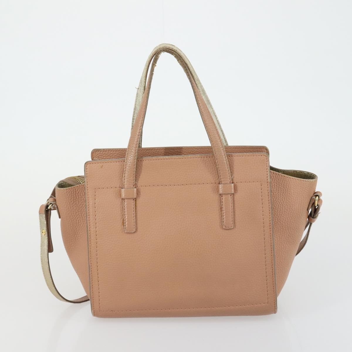 Salvatore Ferragamo Tote Bag Leather 3 Set White Pink black Auth 151677