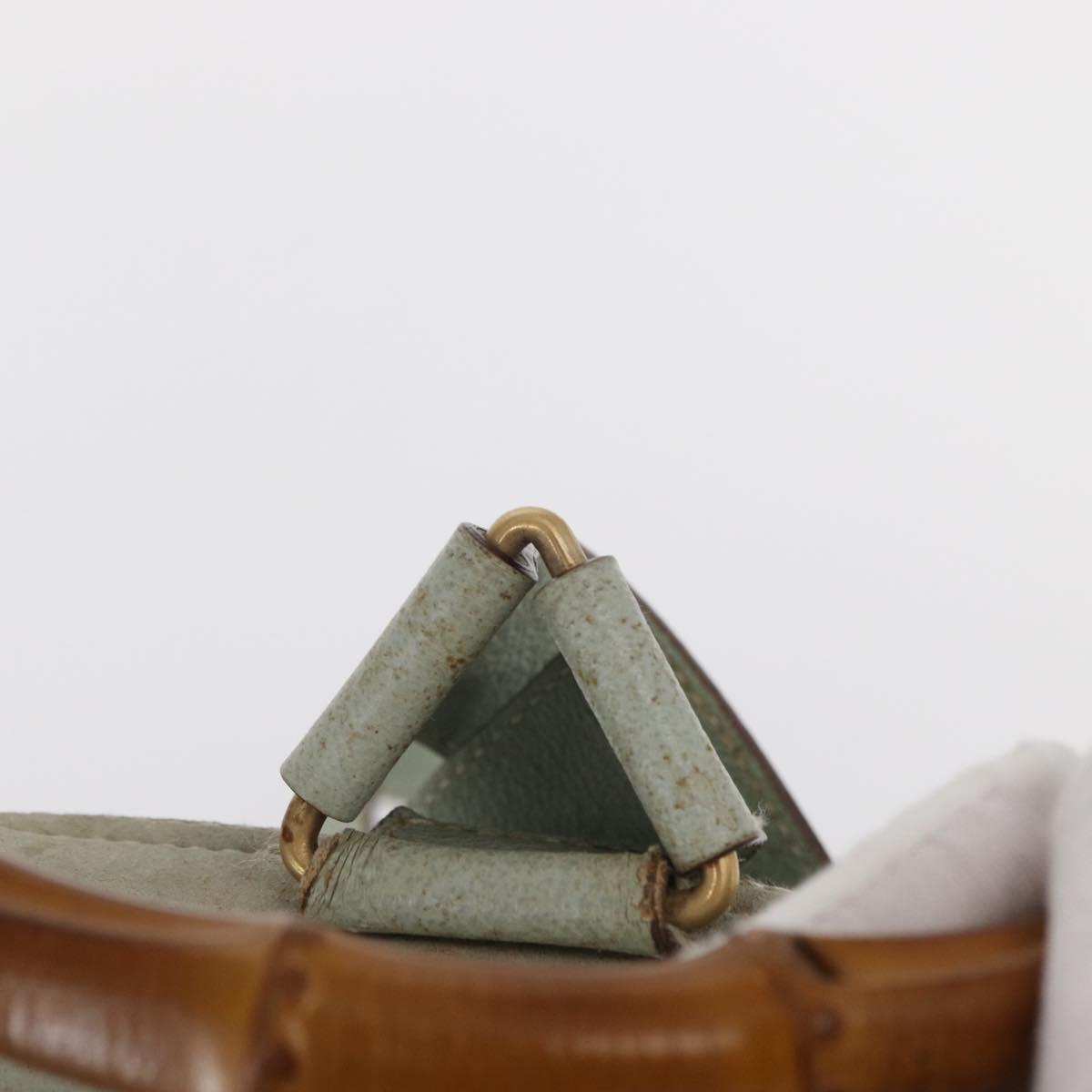 GUCCI Bamboo Backpack Suede Light Blue Gold 003 2058 0016 Auth 151681