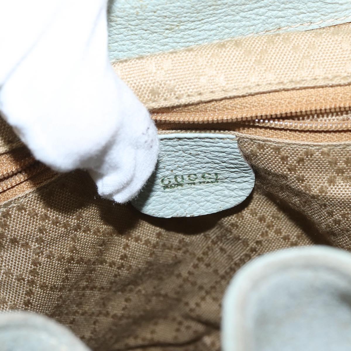 GUCCI Bamboo Backpack Suede Light Blue Gold 003 2058 0016 Auth 151681