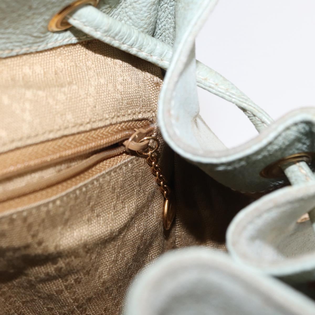 GUCCI Bamboo Backpack Suede Light Blue Gold 003 2058 0016 Auth 151681