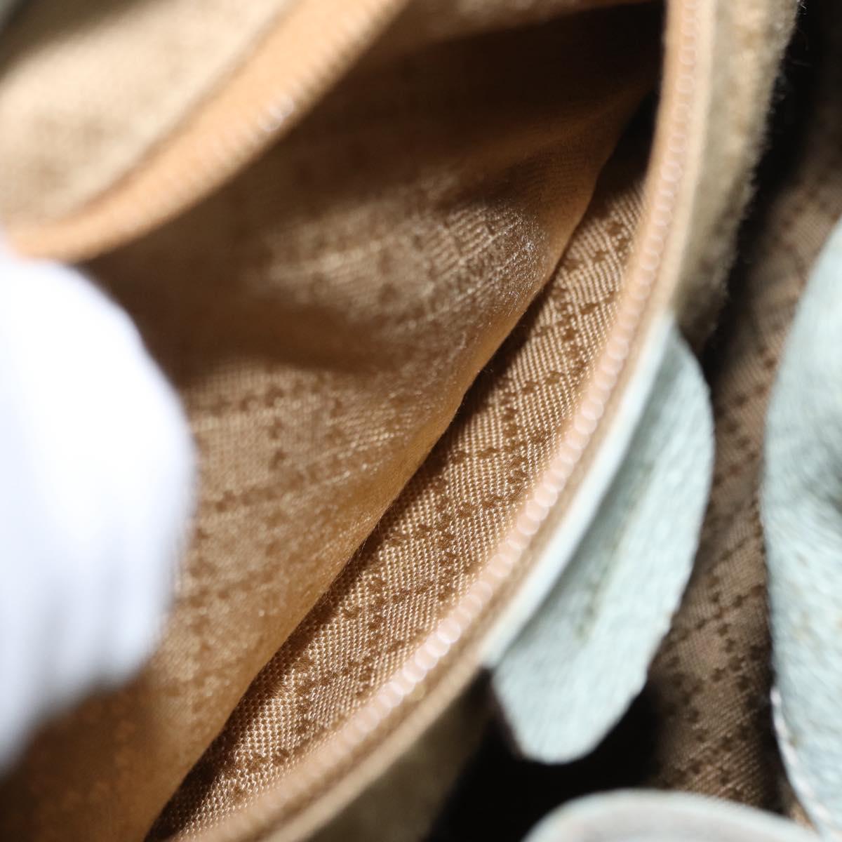 GUCCI Bamboo Backpack Suede Light Blue Gold 003 2058 0016 Auth 151681