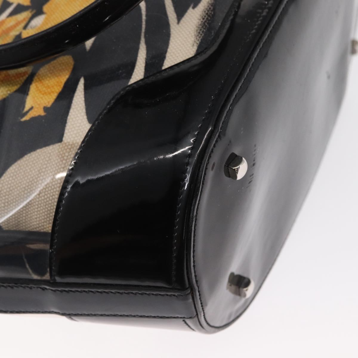 Salvatore Ferragamo Tote Bag Vinyl Clear Silver Auth 151685