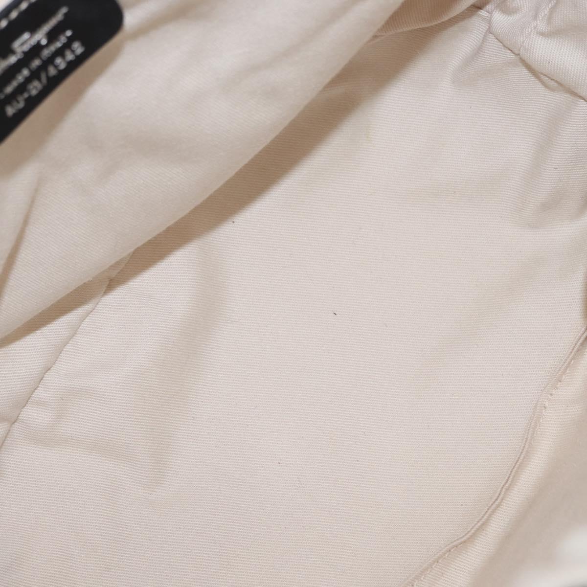 Salvatore Ferragamo Tote Bag Vinyl Clear Silver Auth 151685