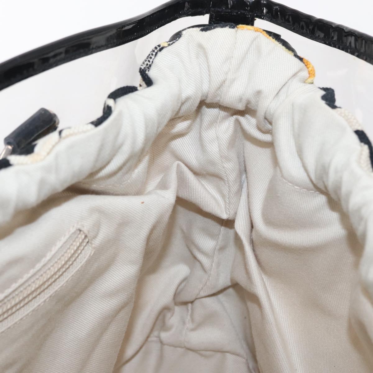 Salvatore Ferragamo Tote Bag Vinyl Clear Silver Auth 151685