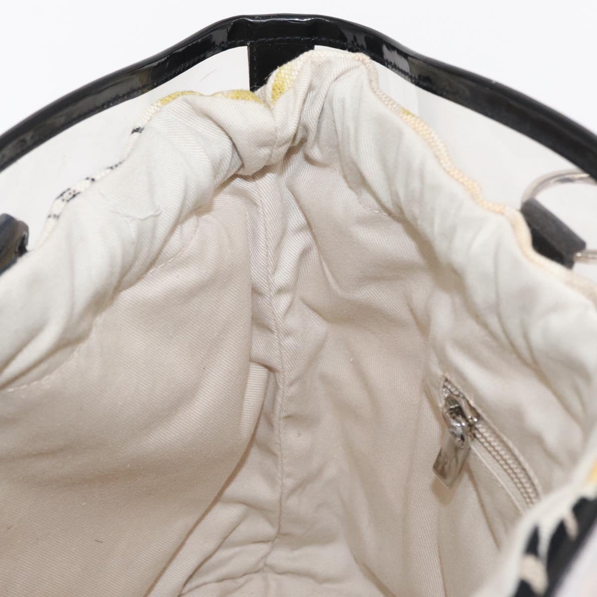 Salvatore Ferragamo Tote Bag Vinyl Clear Silver Auth 151685