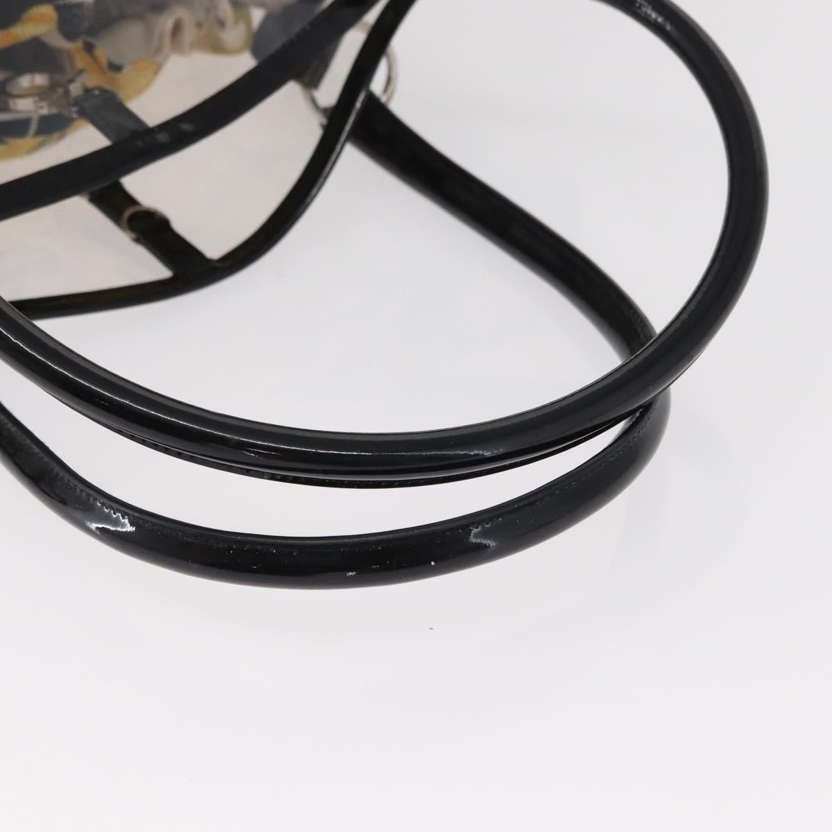 Salvatore Ferragamo Tote Bag Vinyl Clear Silver Auth 151685