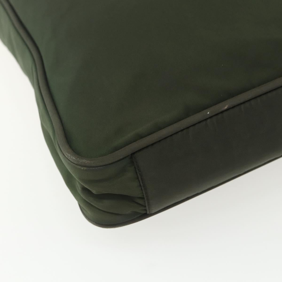 PRADA Tote Bag Nylon Green Silver Auth 151686