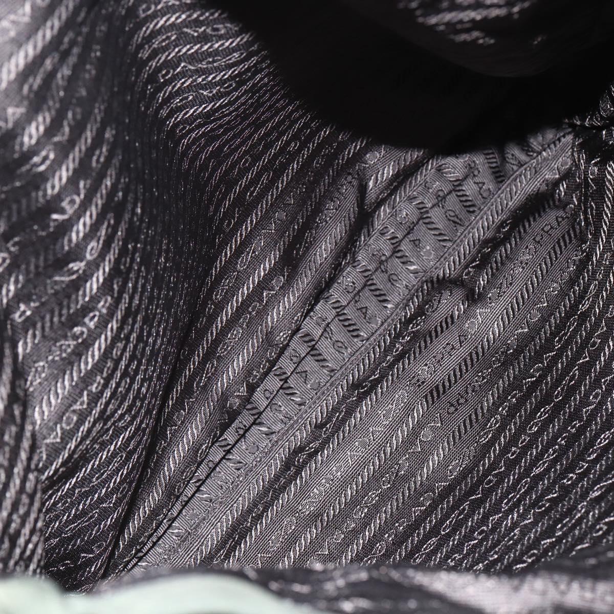 PRADA Tote Bag Nylon Green Silver Auth 151686