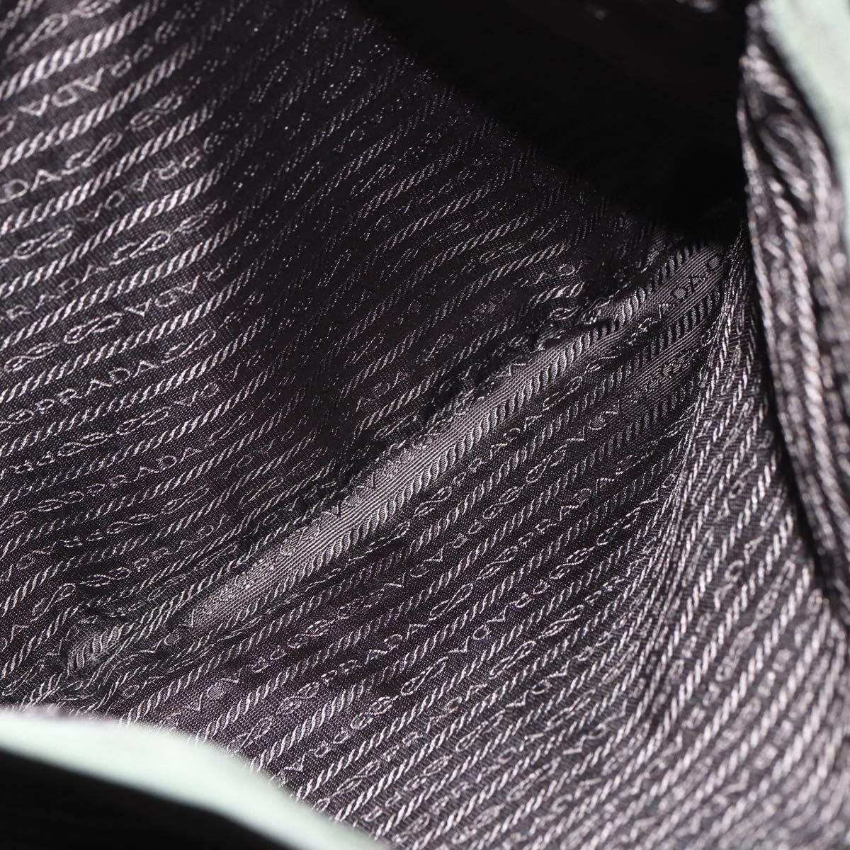 PRADA Tote Bag Nylon Green Silver Auth 151686