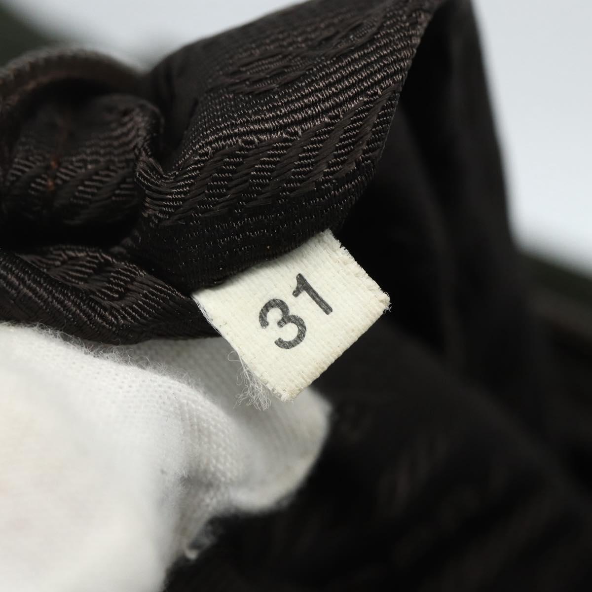 PRADA Tote Bag Nylon Green Silver Auth 151686