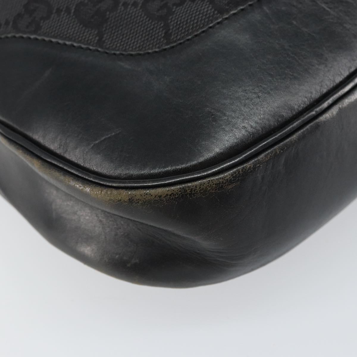 GUCCI GG Canvas Jackie Shoulder Bag Black Silver 001 3346 Auth 151687