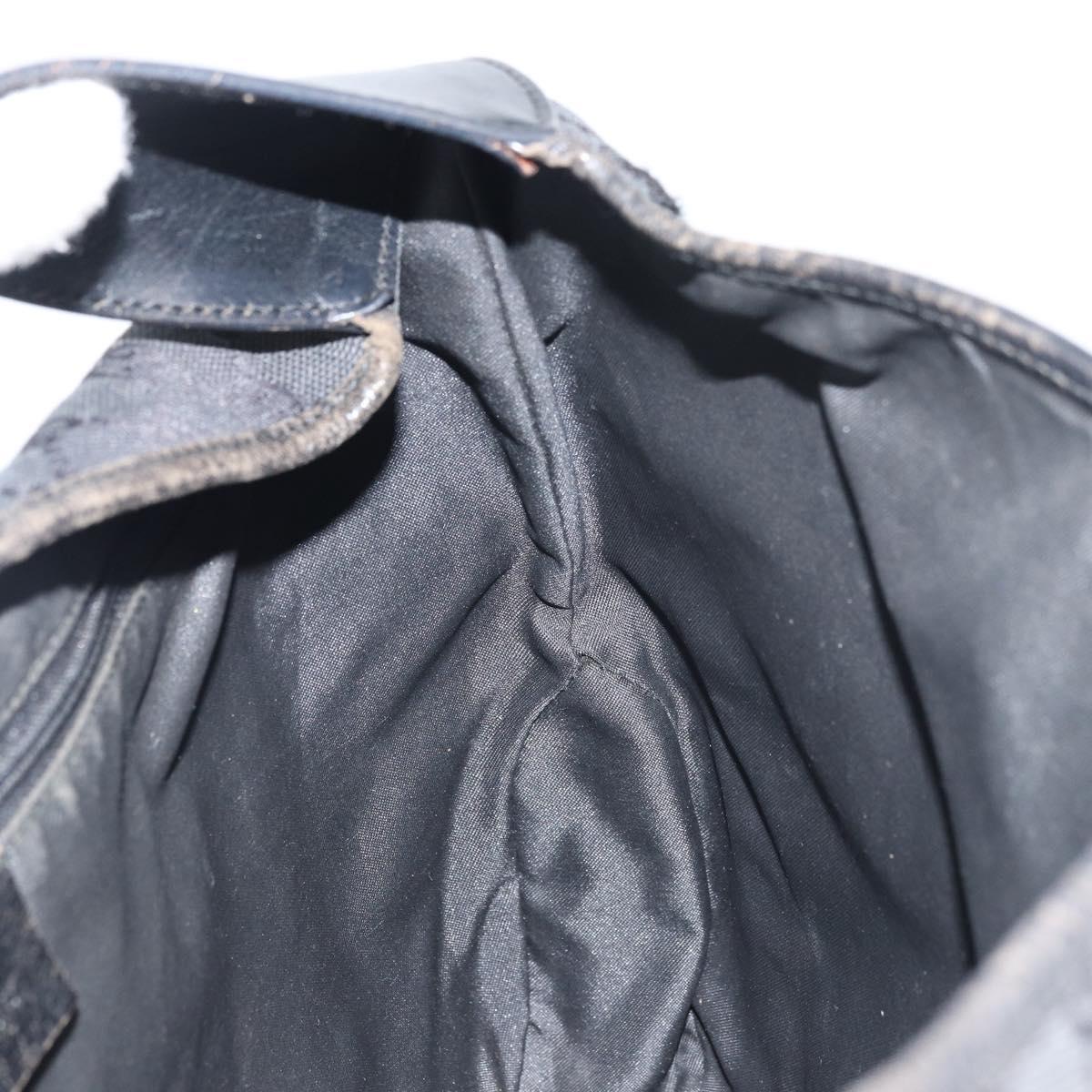 GUCCI GG Canvas Jackie Shoulder Bag Black Silver 001 3346 Auth 151687