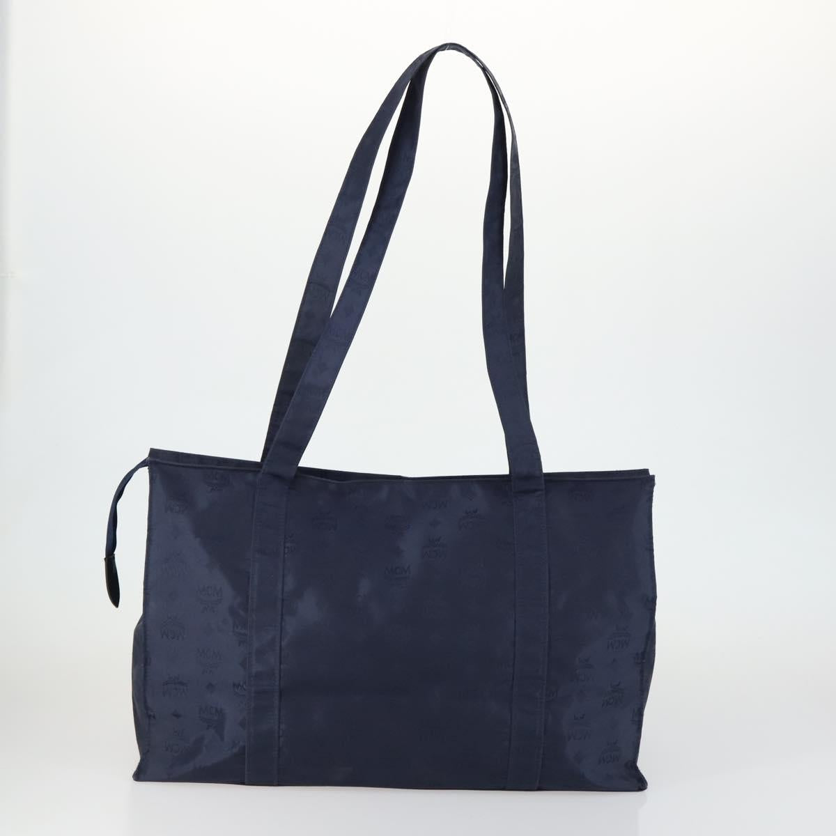 MCM Logogram Vicetos Tote Bag PVC 2 Set Brown Navy Auth 151690