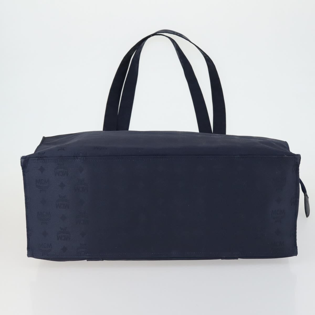 MCM Logogram Vicetos Tote Bag PVC 2 Set Brown Navy Auth 151690