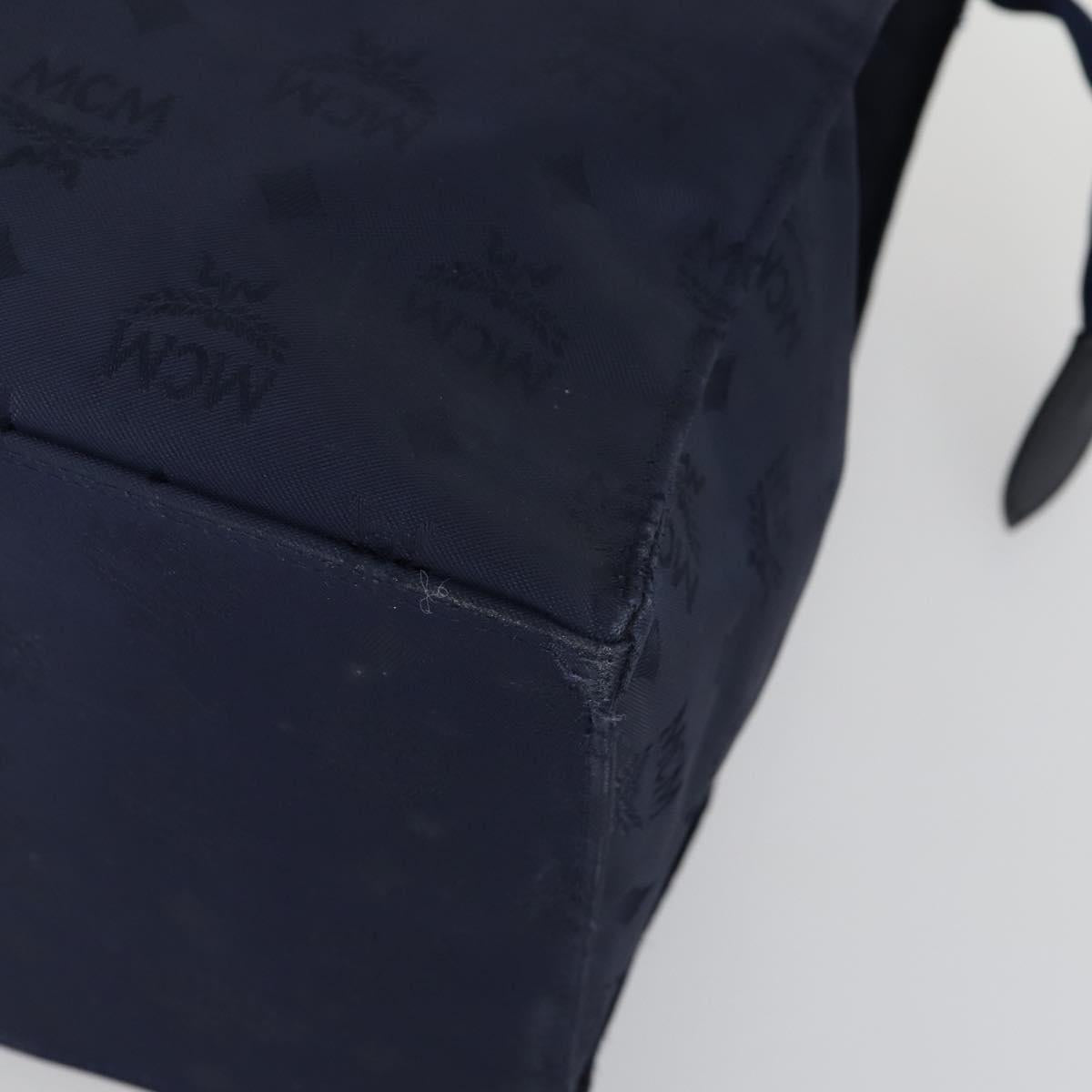 MCM Logogram Vicetos Tote Bag PVC 2 Set Brown Navy Auth 151690