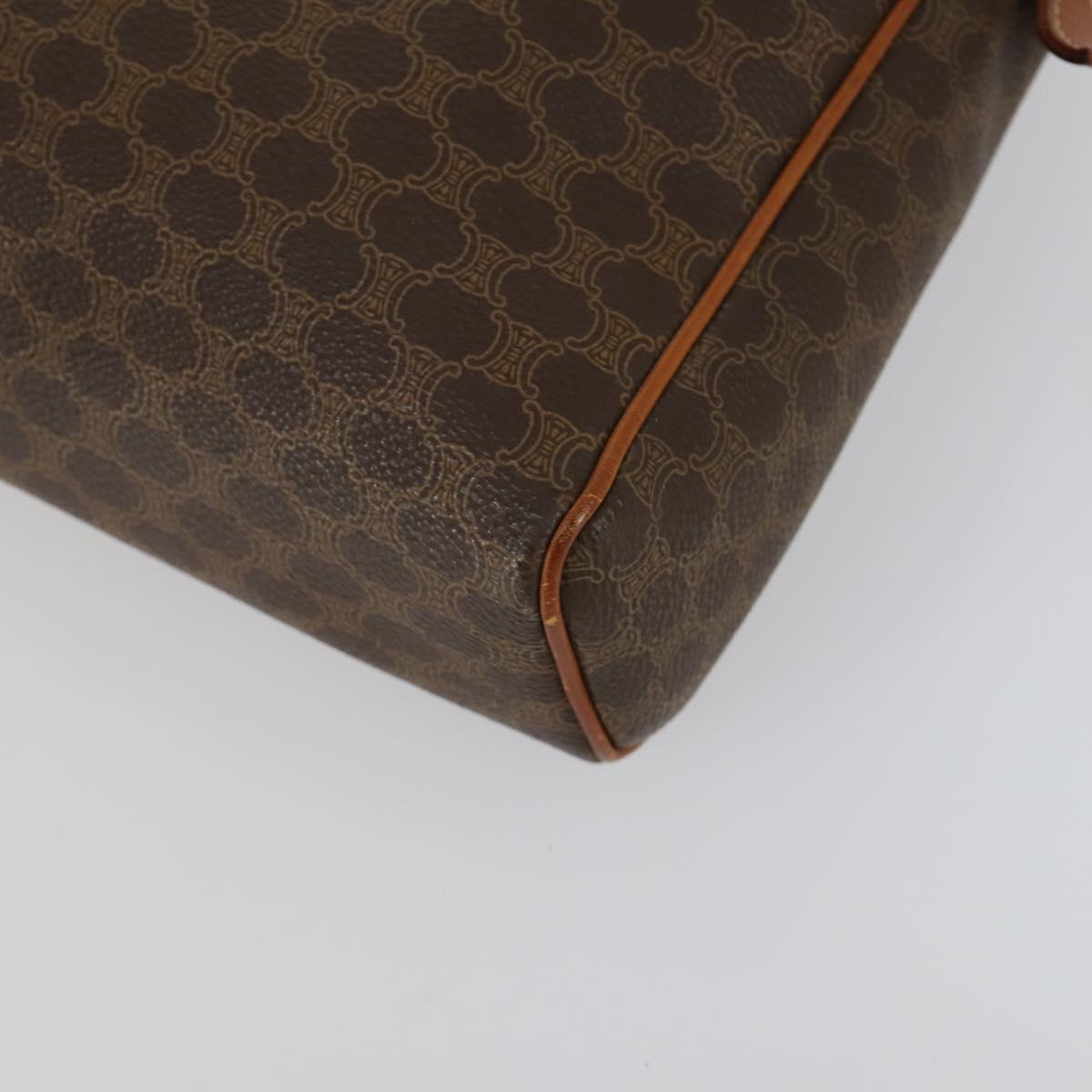CELINE Macadam Canvas C Sulky Hand Bag PVC 2 Set Brown Navy Auth 151692