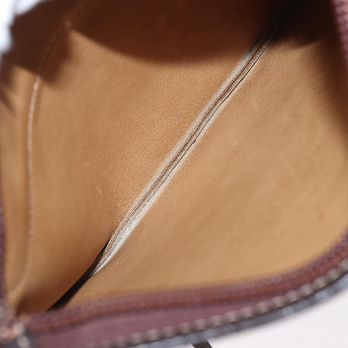 LOEWE Anagram Shoulder Bag Suede Beige Gold Auth 151693