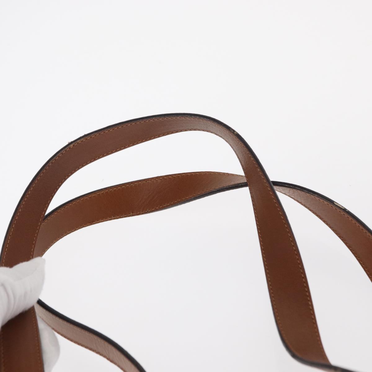 Salvatore Ferragamo Shoulder Bag Canvas Brown Gold Auth 151697