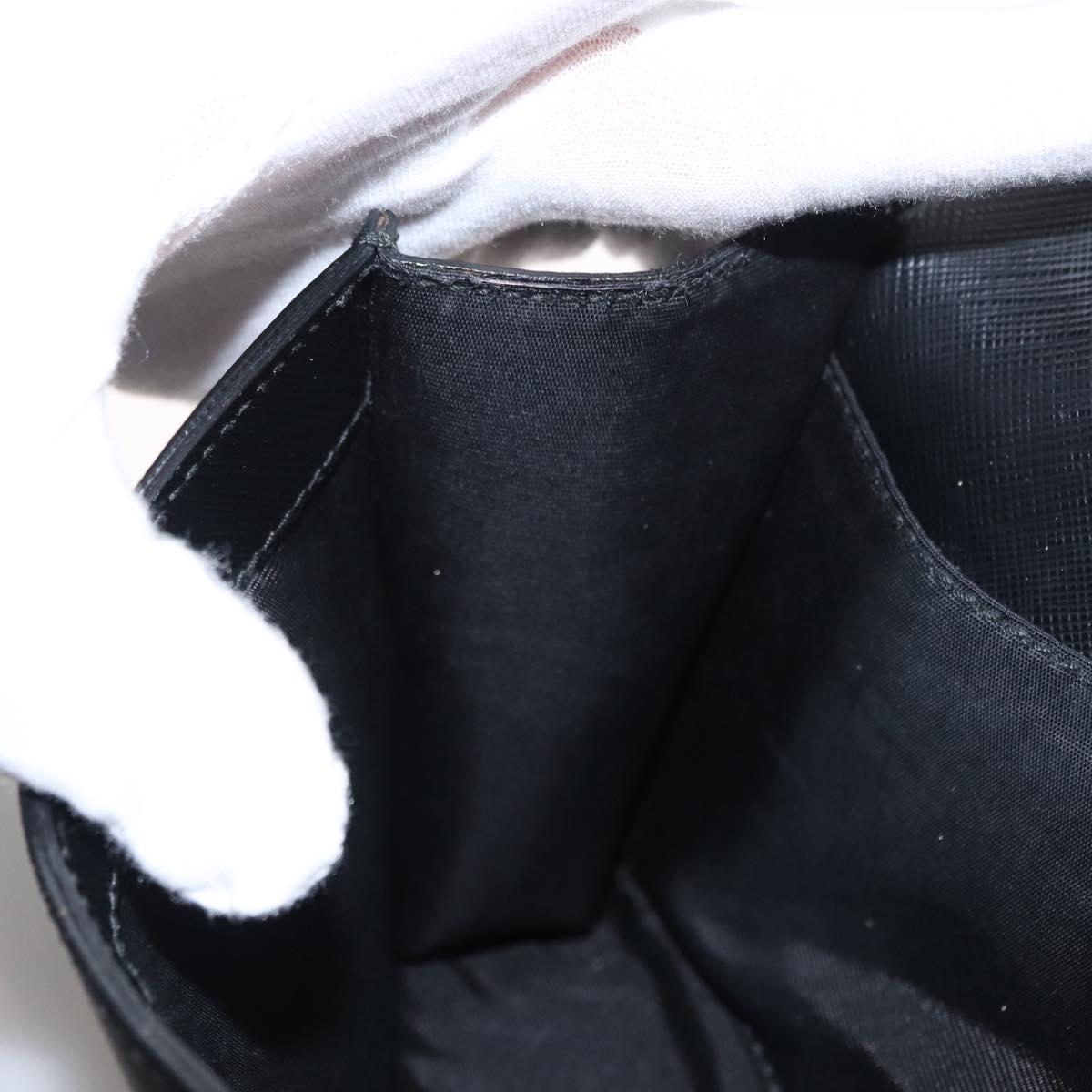 Salvatore Ferragamo Chain Shoulder Bag Leather Black Gold Auth 151702